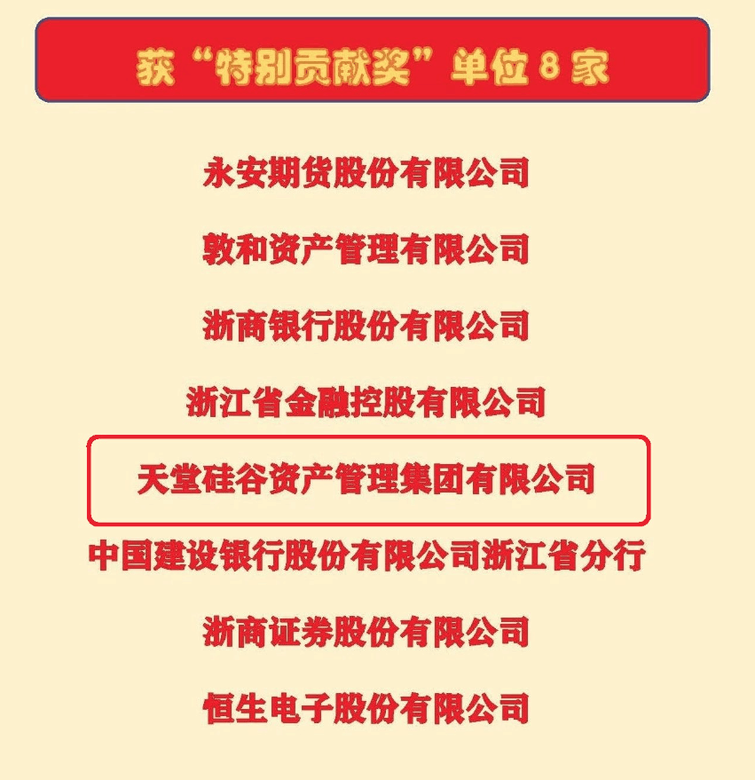 【動態新聞】天堂硅谷榮獲浙江省金促會理事單位“特別貢獻獎”
